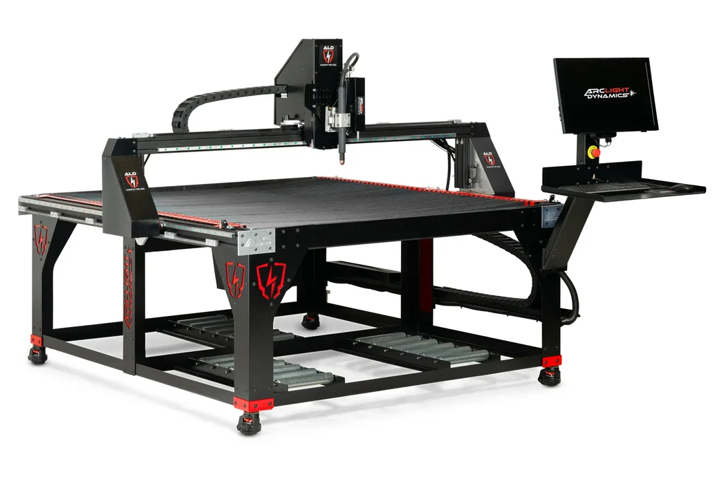 ArcLight Dynamics CNC plasma table with its control workstation