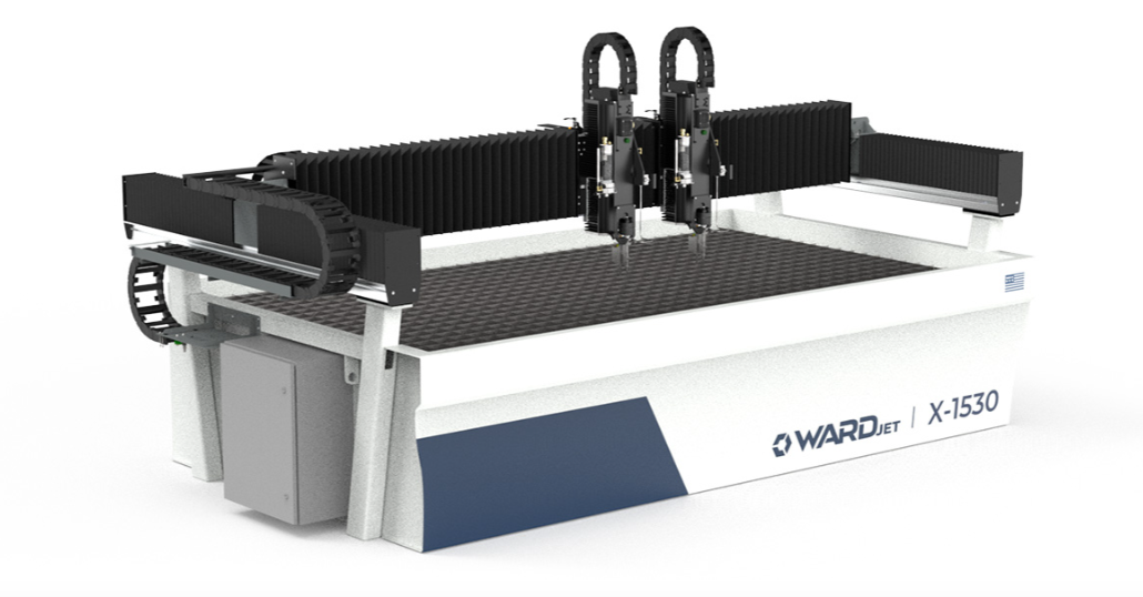 WARDJet waterjet cutting machine with two cutting heads